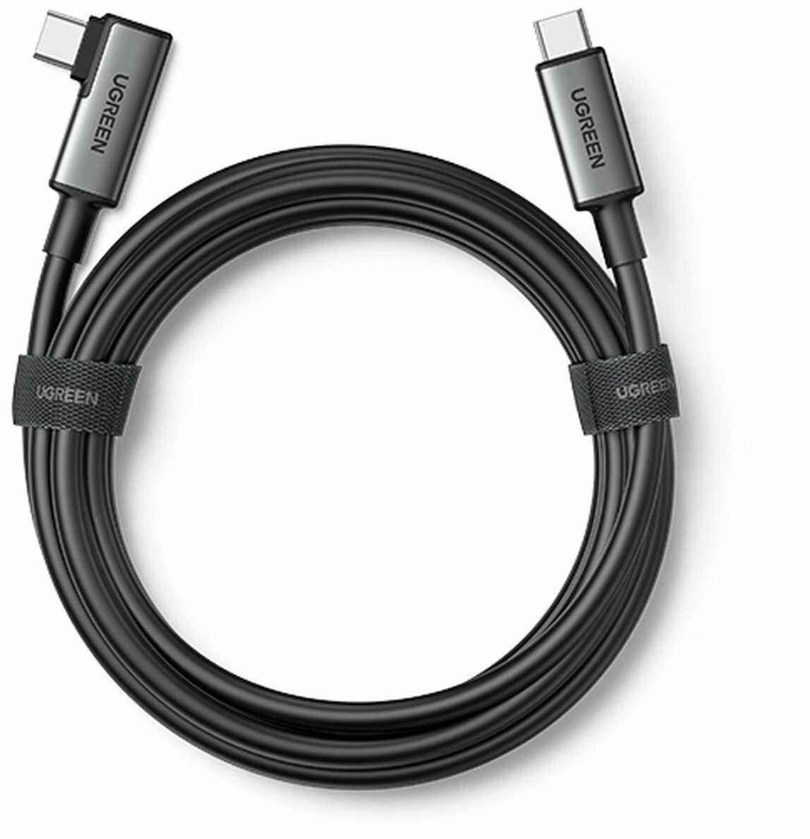 Ugreen kabel kątowy USB Typ C - USB Typ C do ładowania 60W / transmisji danych z obsługą gogli VR np. Oculus Quest 2 5m czarny US551