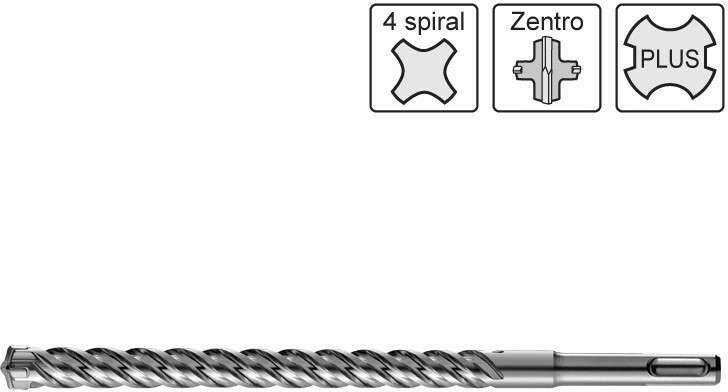 Wiertła do betonu 6 x 110 SDS plus 4 Zentro