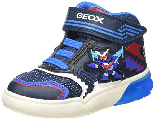 Geox Chłopięce J Grayjay Boy B sneakersy, Navy Lt Blue, 29 EU
