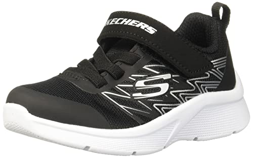 Skechers Sneakersy Microspec Texlor dla chłopców, Czarny tekstylny czarny srebrny wykończenie, 37 EU