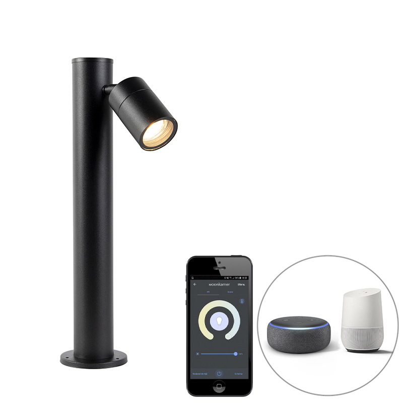QAZQA Inteligentna lampa zewnętrzna czarna 45 cm regulowana z Wifi GU10 - Solo