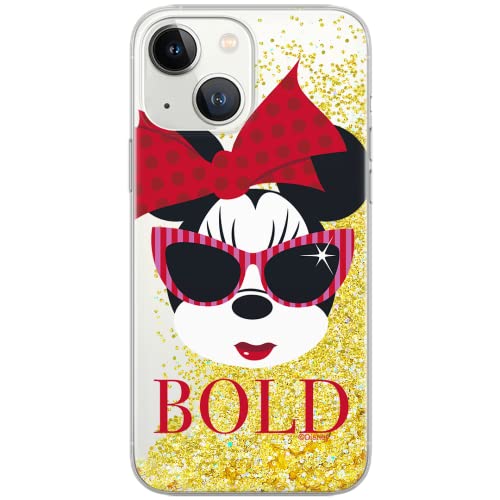 ERT GROUP etui na telefon Apple Iphone 13, case oryginalny i oficjalnie licencjonowany przez Disney, wzór Minnie 045, optymalnie dopasowane, z efektem płynnego brokatu