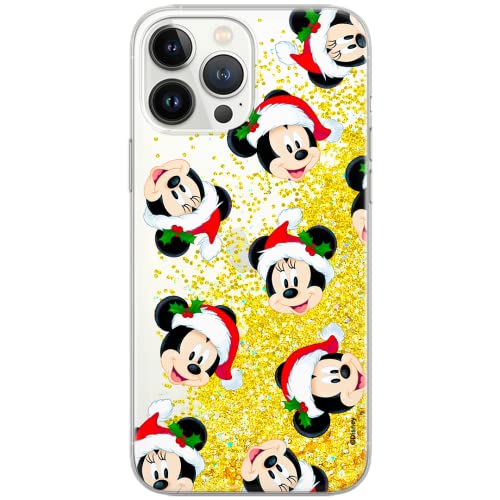 ERT GROUP etui na telefon Apple Iphone XS Max, case oryginalny i oficjalnie licencjonowany przez Disney, wzór Mickey & Minnie 016, optymalnie dopasowane, z efektem płynnego brokatu