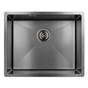 Laveo Marmara zlewozmywak stalowy 54x44 cm podwieszany grafit SAM510P
