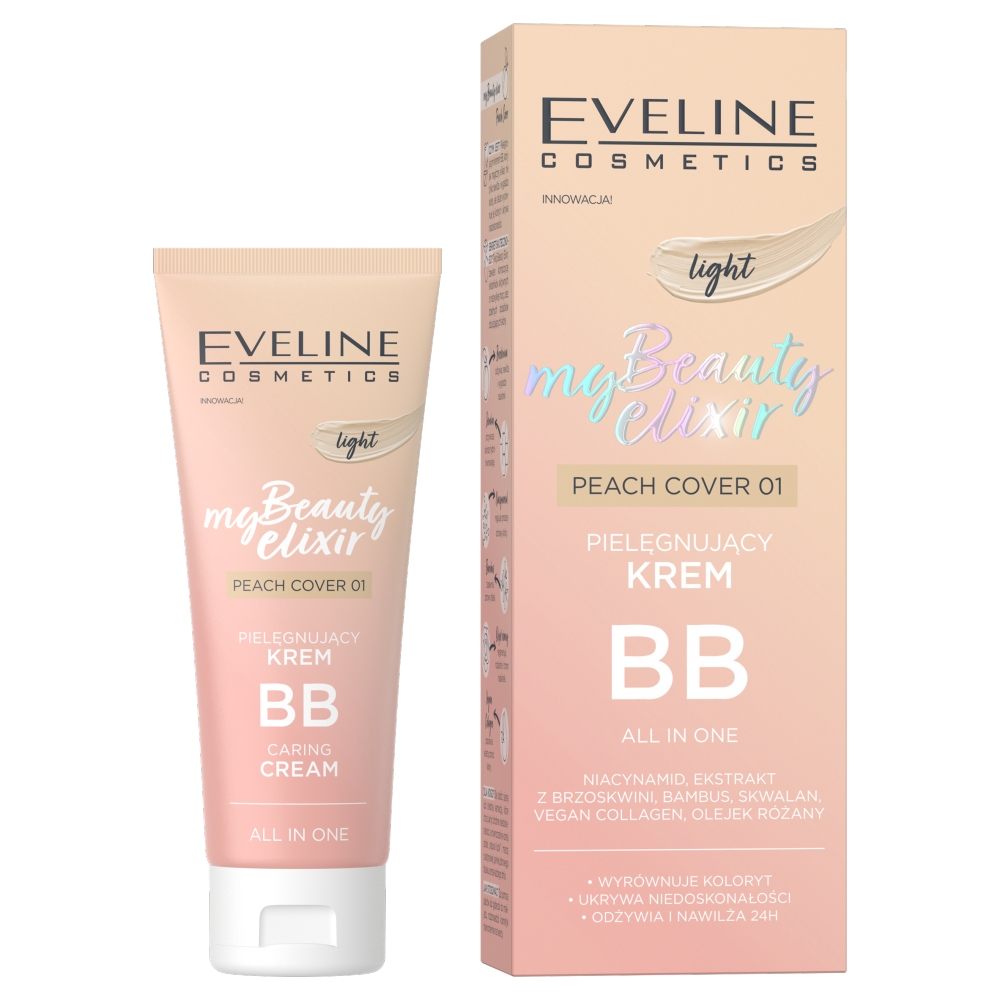 Eveline Cosmetics My Beauty Elixir Pielęgnujący krem BB All in One Peach Cover Light 01 30ml
