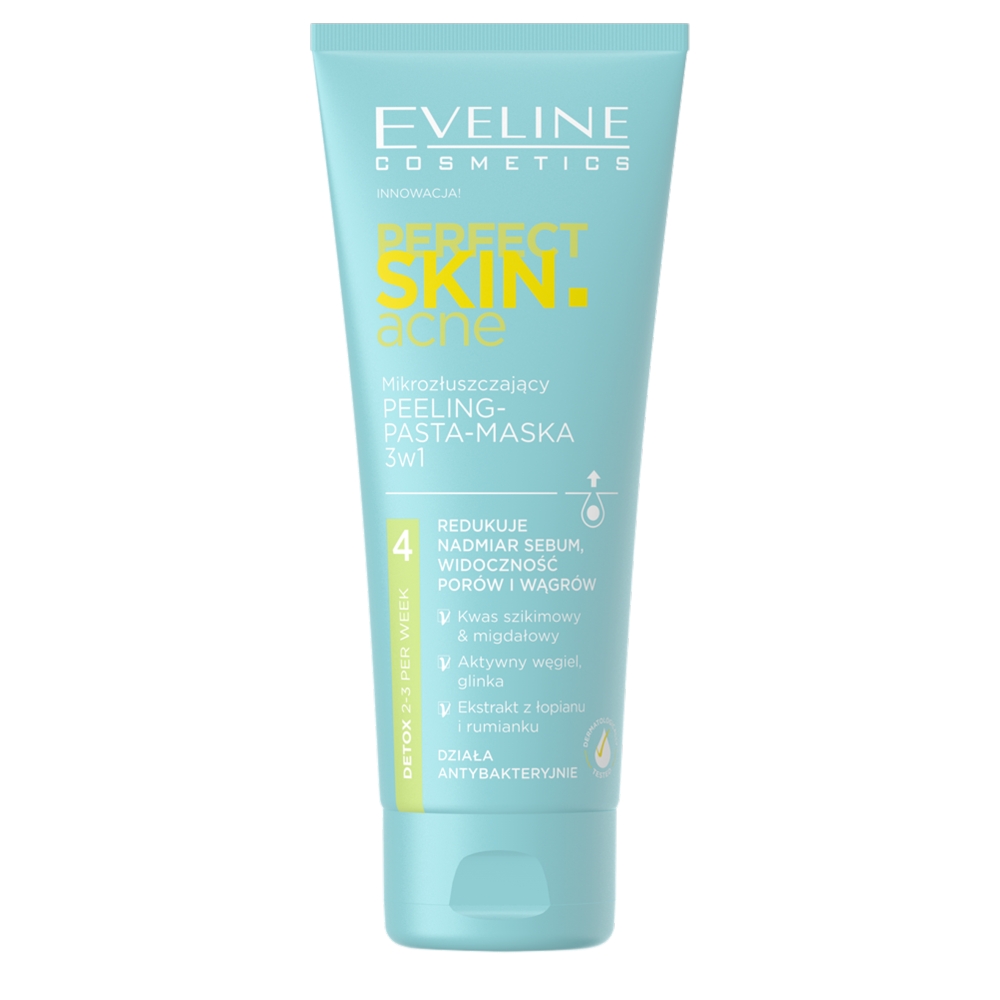 Eveline Cosmetics Perfect Skin.acne Mikrozłuszczający peeling-pasta-maska 3w1 75.0 ml