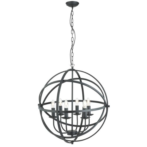Orbit lampa wisząca 6-punktowa czarna 2476-6BK