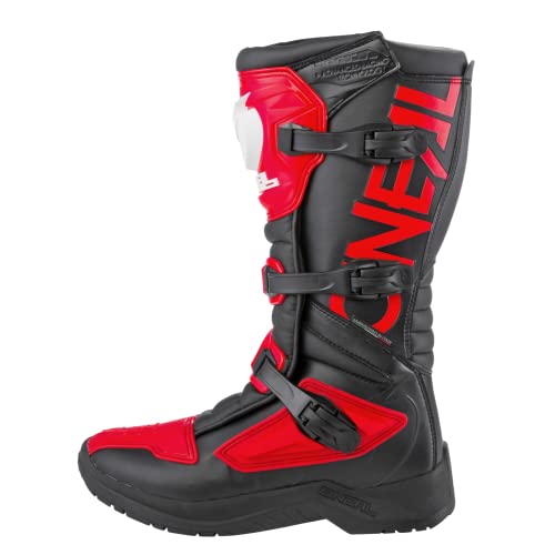 O'NEAL | Buty Motocrossowe | Motocyklowe Enduro | Wewnętrzna ochrona kostki, stopy i strefy zmian, perforowana podszewka, wysokiej jakości mikrofibra | Buty RSX | Dorośli | Czerwone | Size 45