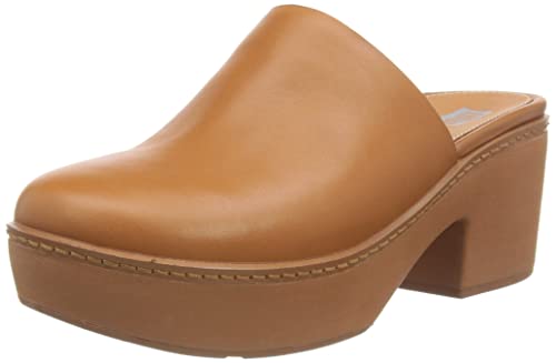Fitflop Damskie kapcie Pilar Leather Platform Mules, Light Tan, 39 EU, Light Tan, 39 eu