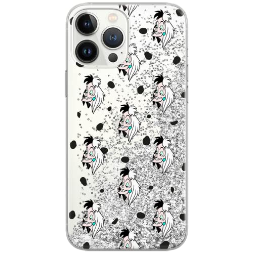 ERT GROUP etui na telefon Apple Iphone 13 PRO MAX, case oryginalny i oficjalnie licencjonowany przez Disney, wzór Cruella 005, optymalnie dopasowane, z efektem płynnego brokatu