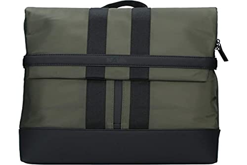 NAVA DESIGN - Zaaranżowany plecak z Patella, z uchwytem PC i ekranem RFID, kolor czarny/oliwkowy - wymiary 43 x 33 x 11 cm