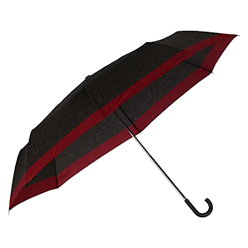 THUN - Parasol Prestige - Osoba, Akcesoria - Pomysł na Prezent - Linia Prestige - 100% Poliester, Chromowany Metalowy Wał i Czarne Listwy Pokryte ES Plastikowy Uchwyt Crook, Gumowane - 30x5x3,5 cm