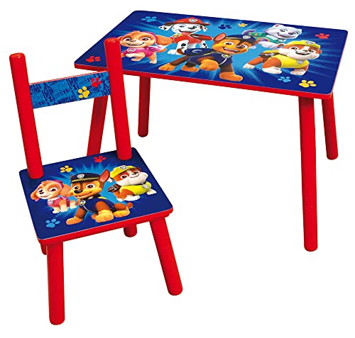 FUN HOUSE 713520 PAT'PATROUILLE stół H 41,5 cm x szer. 61 cm 42 cm z krzesłem H 49,5 cm x szer. 31 cm x gł. 31,5 cm dla dzieci