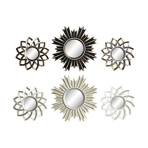 Lustro ścienne DKD Home Decor Lustro Szampański Jasny miedź Polipropylen (35 x 2 x 35 cm) (2 szt.)