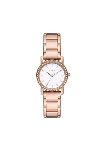 Damski trójramienny zegarek DKNY Soho ze stopu, koperty 29 mm, Różowe złoto