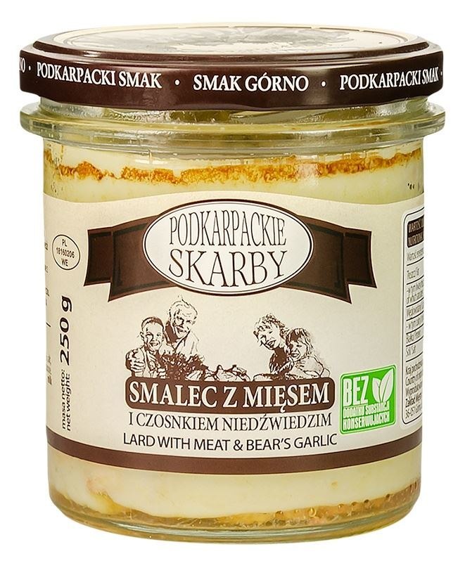 Podkarpacie Skarby Smalec z mięsem i czosnkiem niedźwiedzim 250 g
