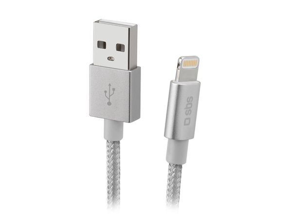 SBS USB - Lightning, 1m, Srebrny |
