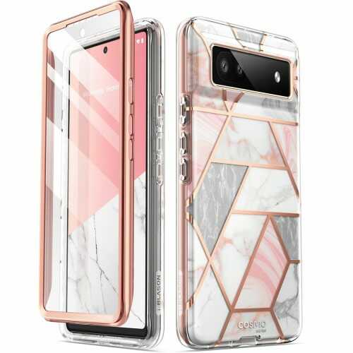 Supcase Etui i-Blason Cosmo SP do Pixel 6A marmurowe różowe