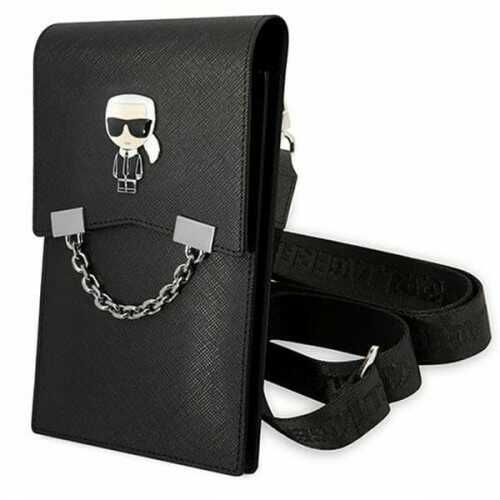 Karl Lagerfeld Etui uniwersalne / wsuwka 170 x 90 mm black Ikonik Karl Chain