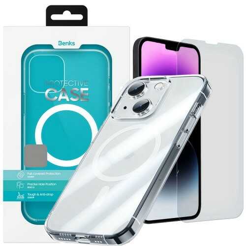 Benks Etui Magnetic Cristal + ochrona ekranu do iPhone 14 Plus przezroczyste