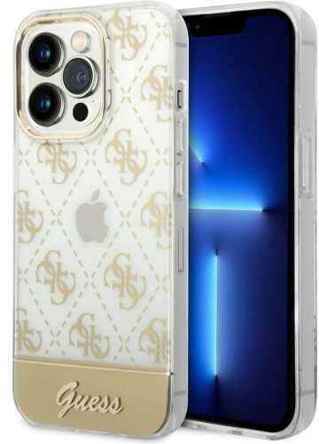 Guess GUHCP14LHG4MHG iPhone 14 Pro 6,1` złoty/gold hardcase 4G Pattern Script