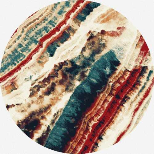 Dywan polski Agnella Diamond SHELL krem wełna koło