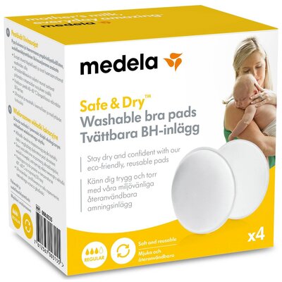Medela WKŁADKI LAKTACYJNE WIELORAZOWE 4 SZTUKI 7612367003155
