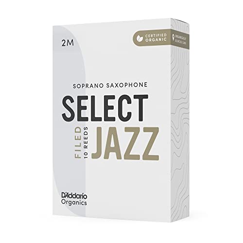 D'Addario Organic Select Jazz Filed Soprano Saxophone Stroiki - Stroiki saksofonowe - Pierwsza i jedyna organiczna trzcina, 2 średnie, 5 sztuk