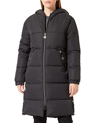 Dare 2b Indulgent kurtka damska długi płaszcz kurtka wodoodporna tkanina z recyklingu - pełny zamek błyskawiczny z 2 niskimi kieszeniami na zamek błyskawiczny, kapturem i elastycznymi mankietami