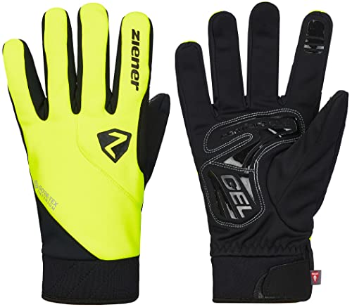 Ziener Męskie zimowe rękawiczki rowerowe Donni GTX INF PR | Primaloft, Gore-Tex Infinium, kolor żółty (Poison Yellow), 9