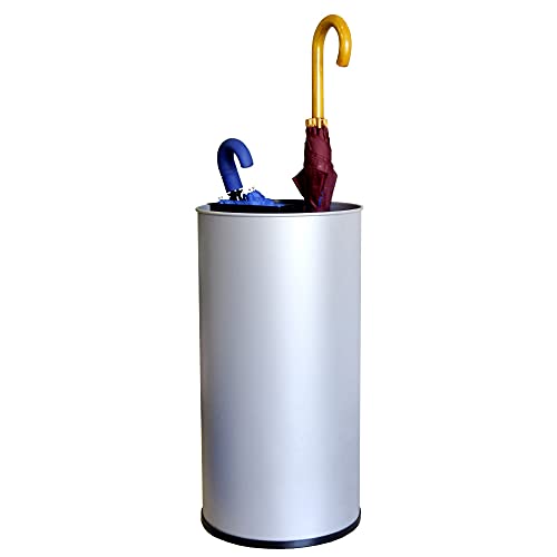 OFITURIA® Dekoracyjny Metaliczny Srebrny Srebrny Uchwyt na Parasol Krótki i Długi Z Zbierać Wody Pojemność do 12 Parasol