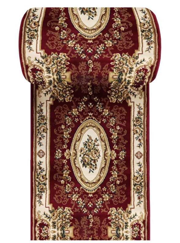Czerwony elegancki chodnik dywanowy na metry W0-W49