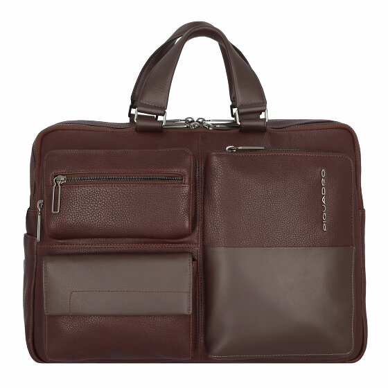 Piquadro Ronnie Briefcase Leather 43 cm Laptop Compartment marrone