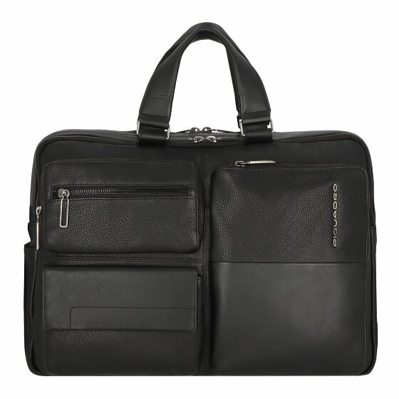 Piquadro Ronnie Briefcase Leather 43 cm Laptop Compartment black