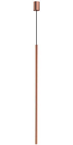 Lampa wisząca designerska rurka zwis LASER 100cm G9 satynowa miedź