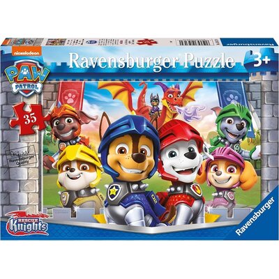 Ravensburger 5617 Psi Patrol Rycerze i smoki 35-częściowy puzzle dla dzieci w wieku od 3 lat, wielokolorowe 5617