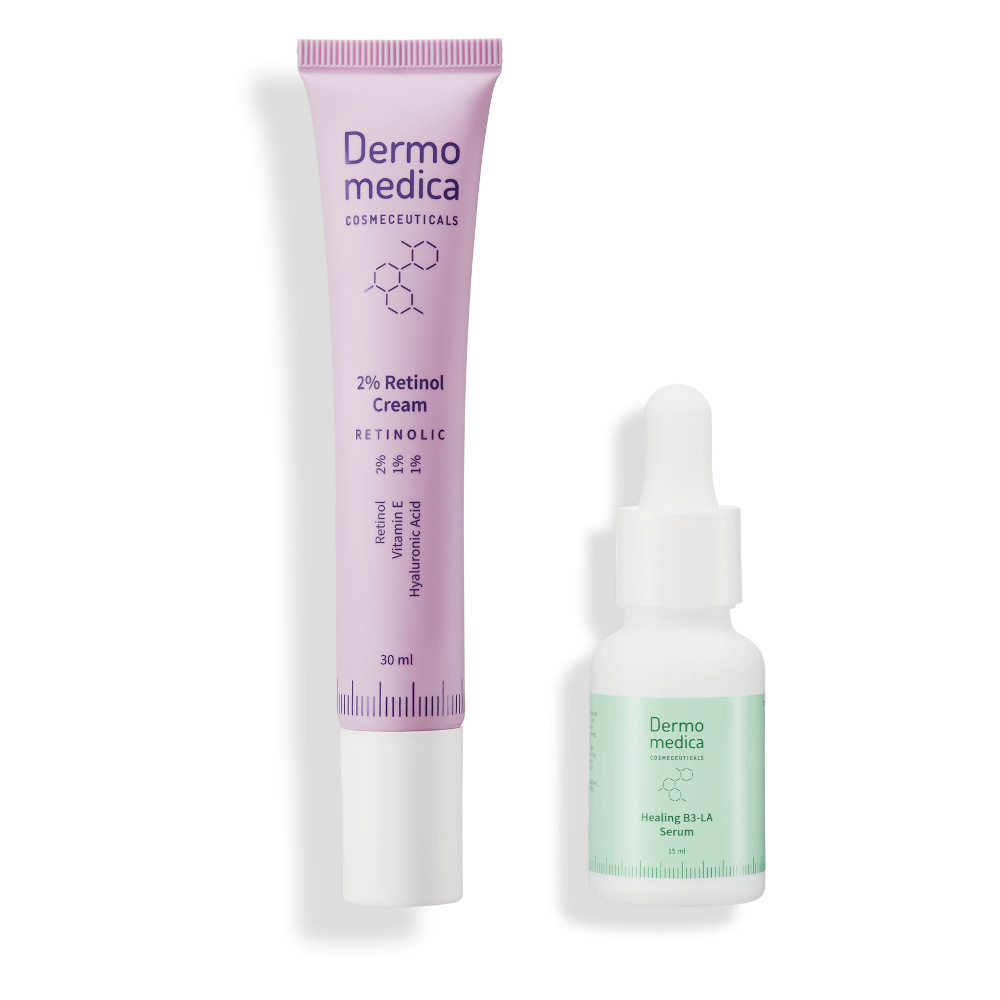 DERMOMEDICA Zestaw 2% Retinol Cream 30 ml + Healing B3-LA Serum 15 ml