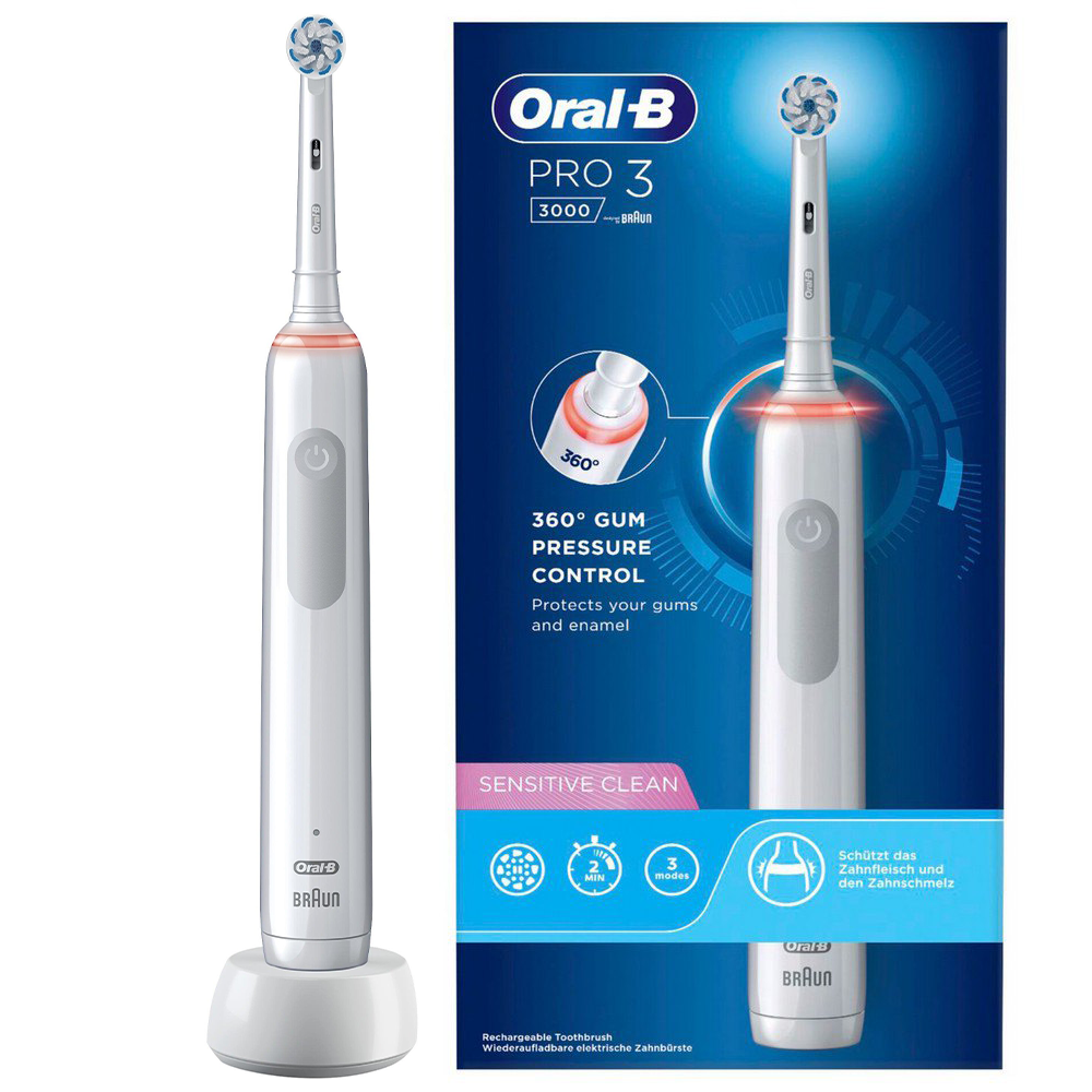 Szczoteczka elektryczna Oral-B Pro 3 3000 Sensitive Clean Biała