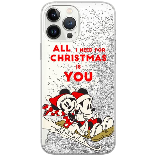 ERT GROUP etui na telefon Apple Iphone 7/8/ SE 2/ SE 3, case oryginalny i oficjalnie licencjonowany przez Disney, wzór Mickey & Minnie 015, optymalnie dopasowane, z efektem płynnego brokatu