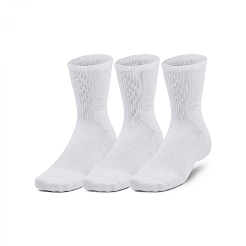 Under Armour Unisex High Socks Ua 3-Maker skarpety Mid-Crew Socks, Wht, 1373084-100, LG