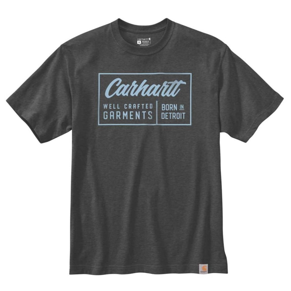 Koszulka męska T-shirt Carhartt Heavyweight Crafted S/S CRH Carbon Heather szary