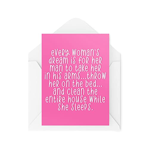Śmieszne nowości kartki z życzeniami | Every Women's Dream Is | Urodziny żony mąż dziewczyna chłopak przekomarzanie się zabawny żart | CBH1311