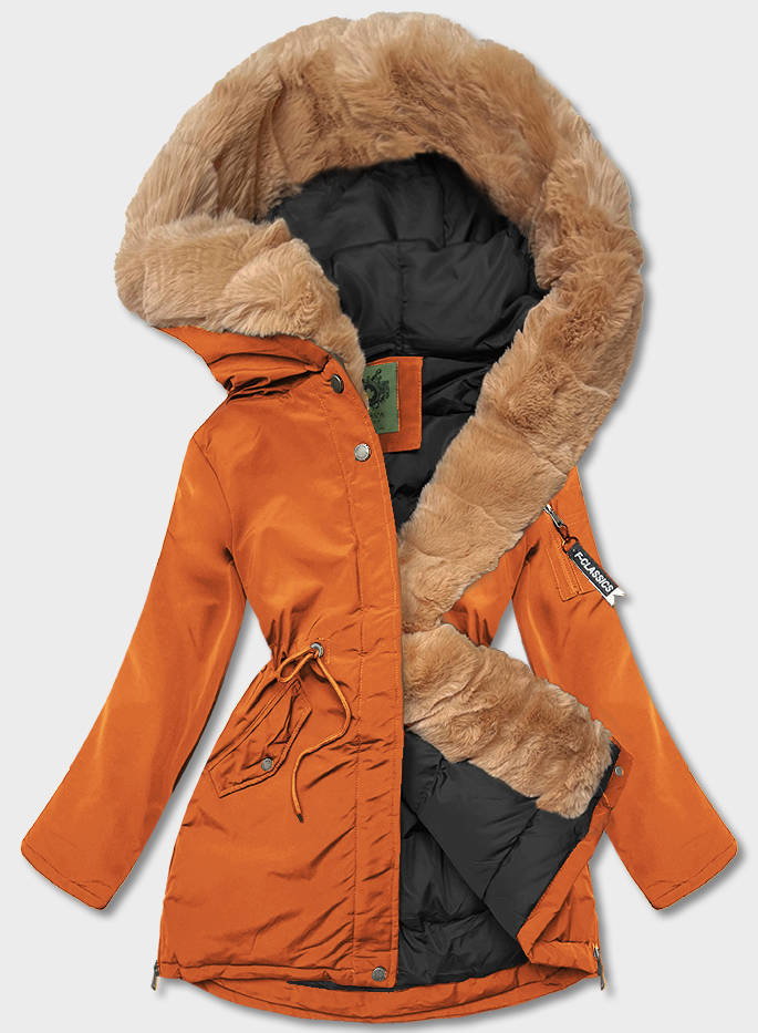 DAMSKA PARKA ZIMOWA POMARAŃCZOWA (CAN-588BIG) - CANADA Mountain