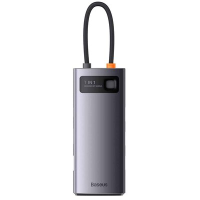 Baseus Metal Gleam Series stacja dokująca HUB 7 w 1 USB Typ C - 1 x HDMI / 1 x VGA / 3 x USB 3.2 Gen. 1 / 1 x Power Delivery / 1 x RJ-45 Ethernet szar