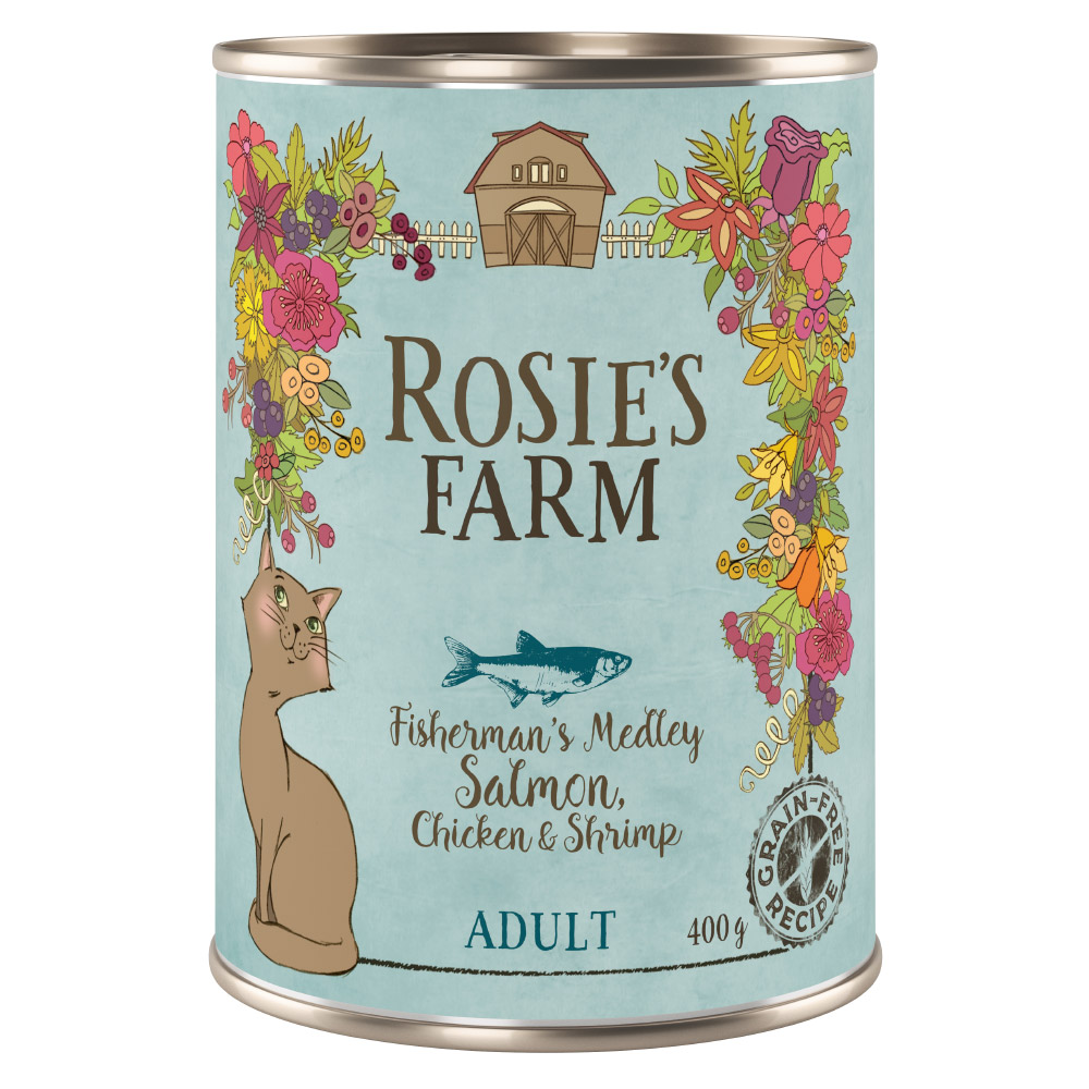 6x400g | Rosie's Farm Adult łosoś i kurczak z krewetkami, mokra karma dla kota| Dostawa i zwrot GRATIS od 99 zł