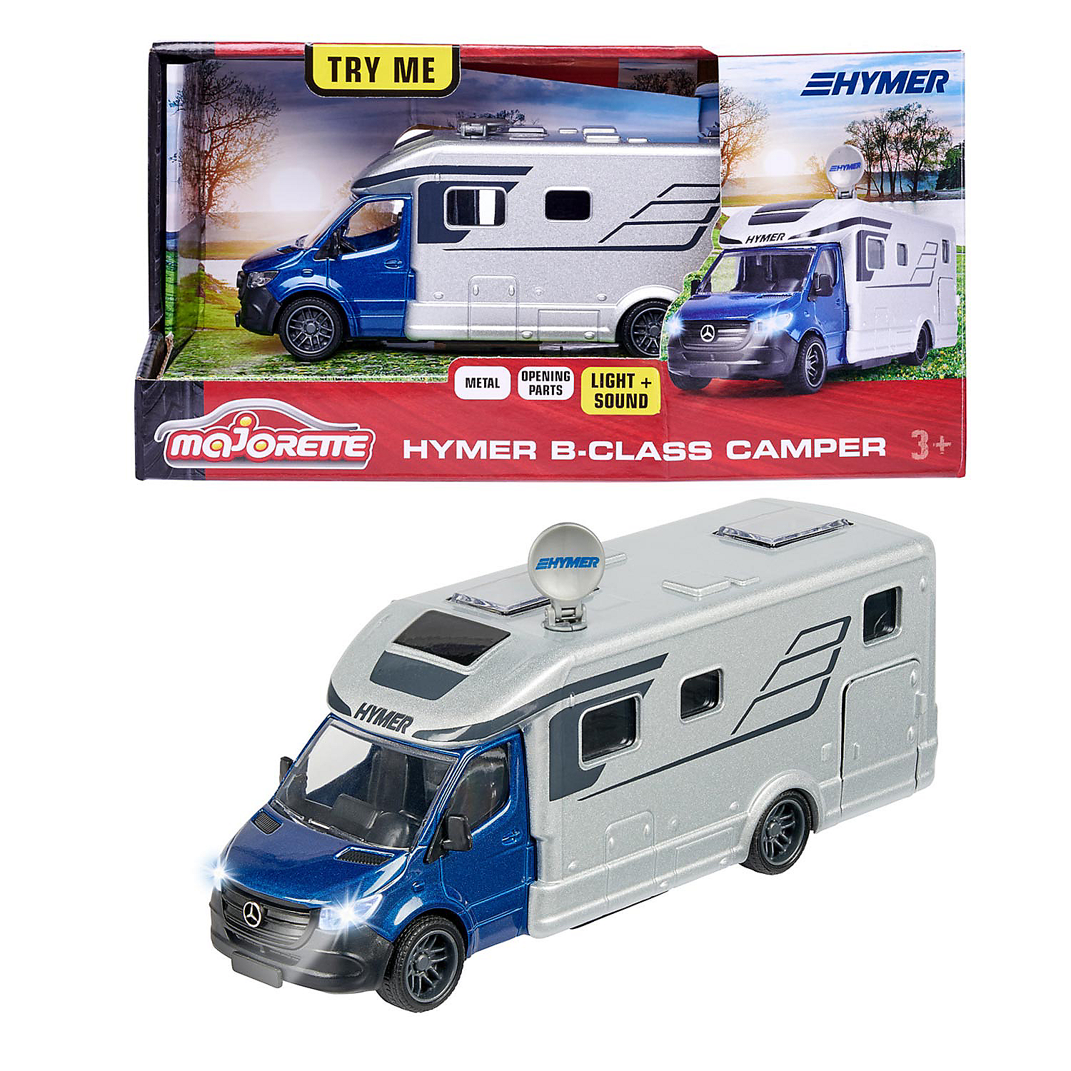 Pojazd metalowy kamper Hymer Grand Series, 19 cm, światło i dźwięk
