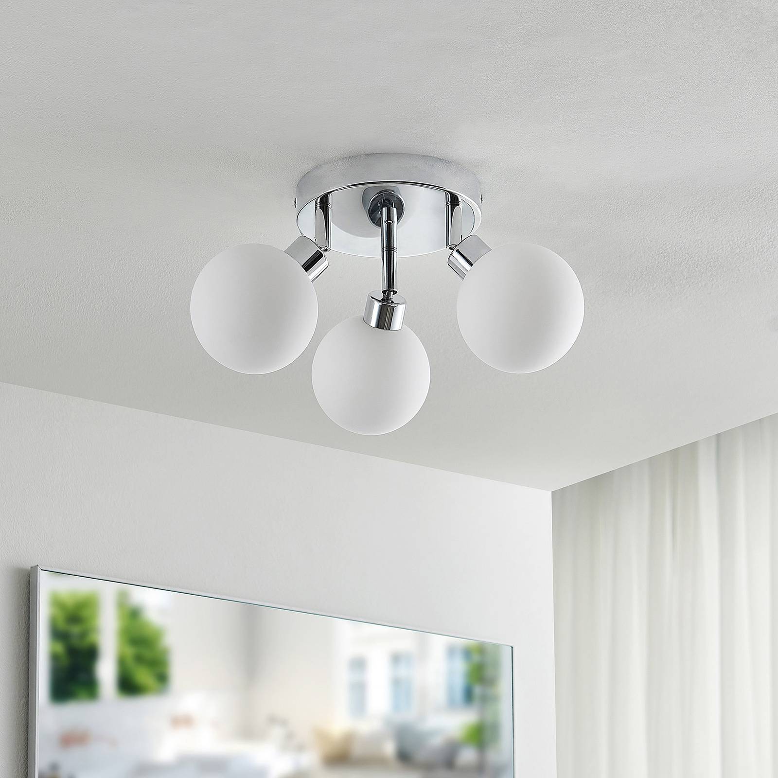 Lindby Zaniba lampa sufitowa, chrom, okrągła