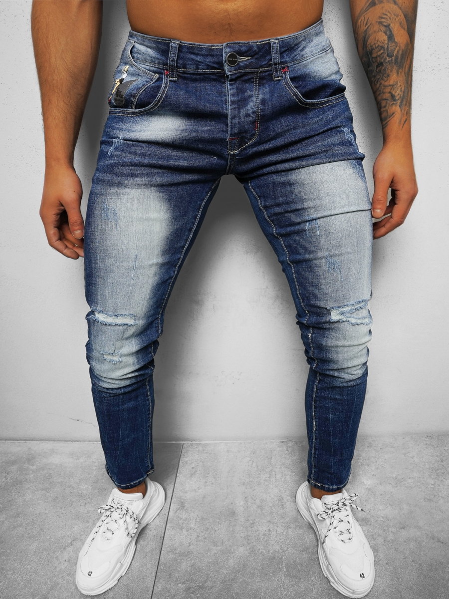 Spodnie jeansowe męskie niebieskie OZONEE NB/MP0024B - Ozonee