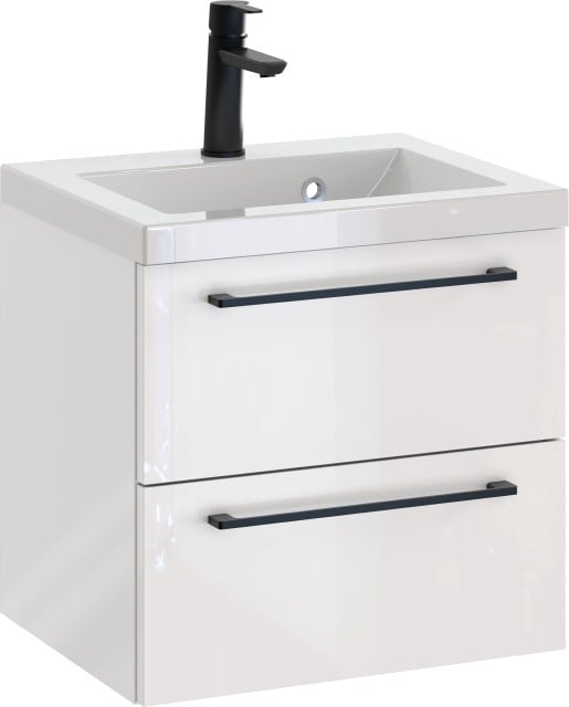 Szafka z Umywalką ROSEN 50 cm - Uchwyt Czarny