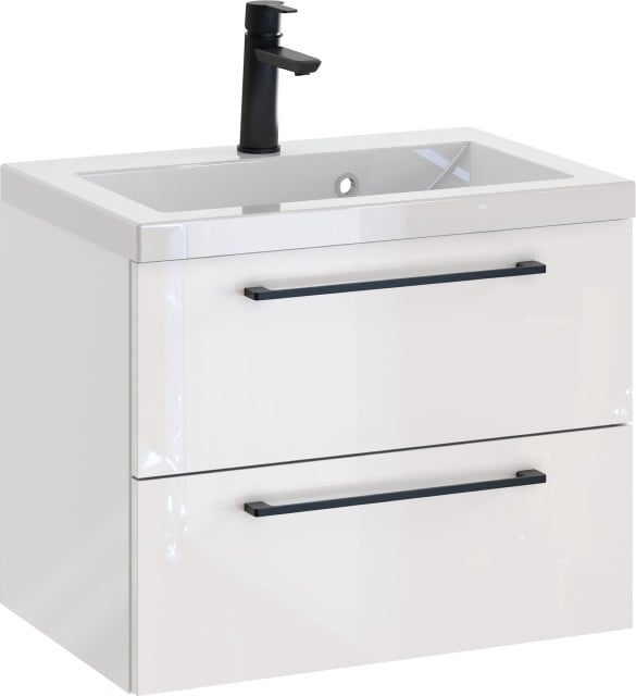 Szafka z Umywalką ROSEN 60 cm - Uchwyt Czarny